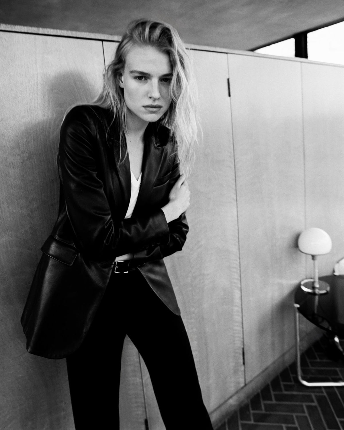 BELMONDE LEATHER TAILORED JACKET
