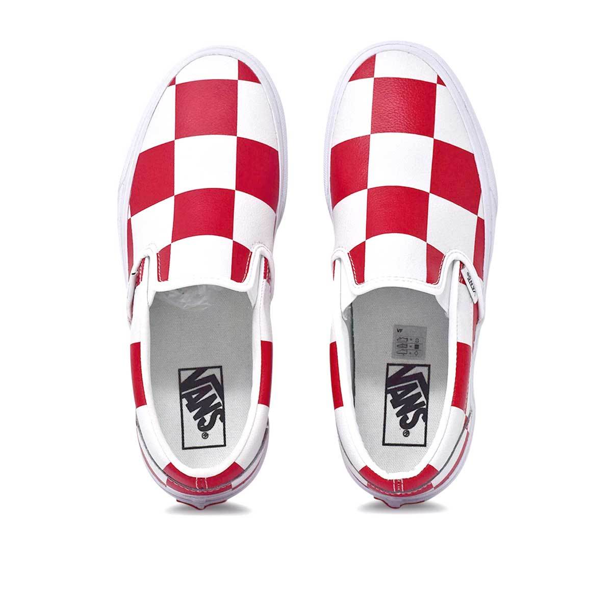 Leather Check Classic Slip-On White/Red