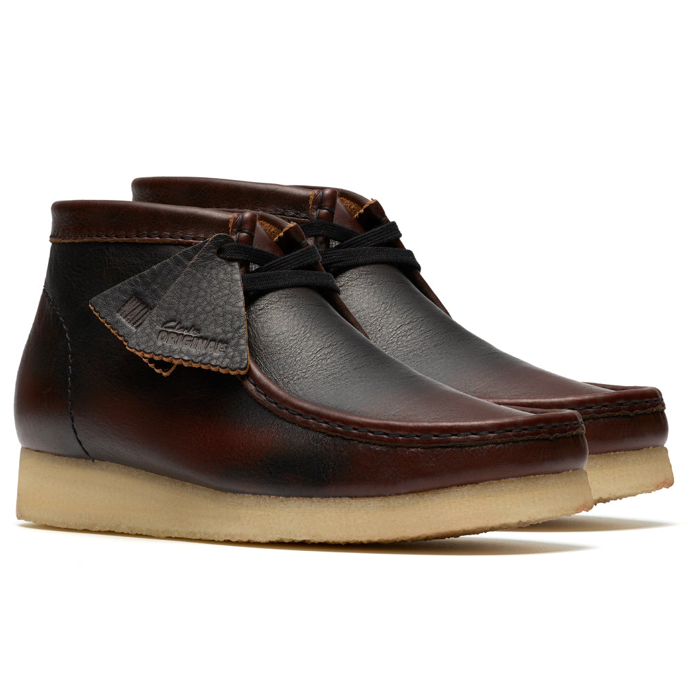 Clarks Wallabee Boot Dark Tan Combi