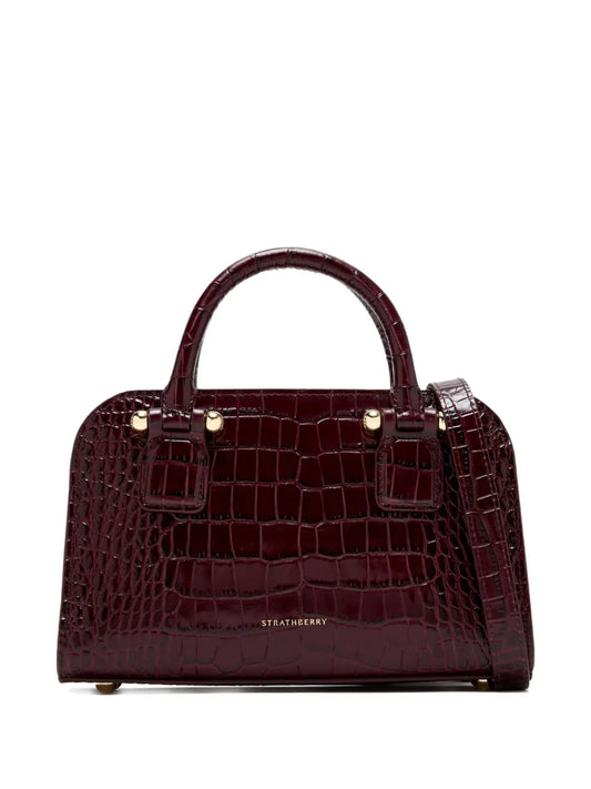 Strathberrysmall crocodile-embossed top-handle tote bag