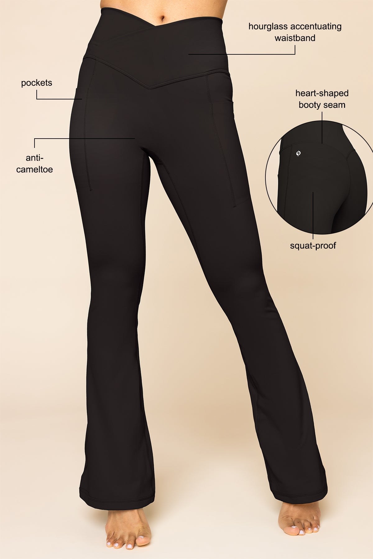 Crisscross Hourglass® Flared Legging with Pockets - Forestwood