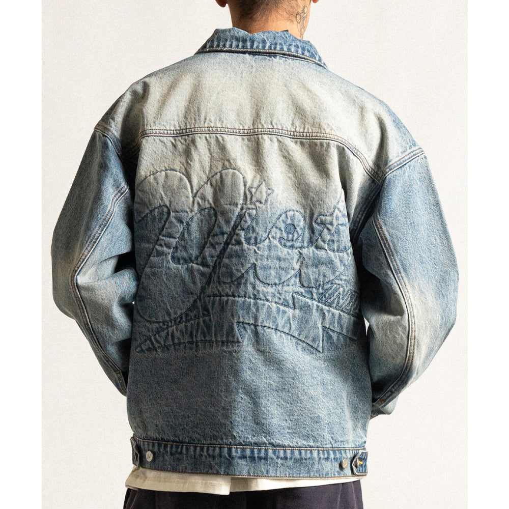 Diet Starts Monday Embossed Denim Jacket