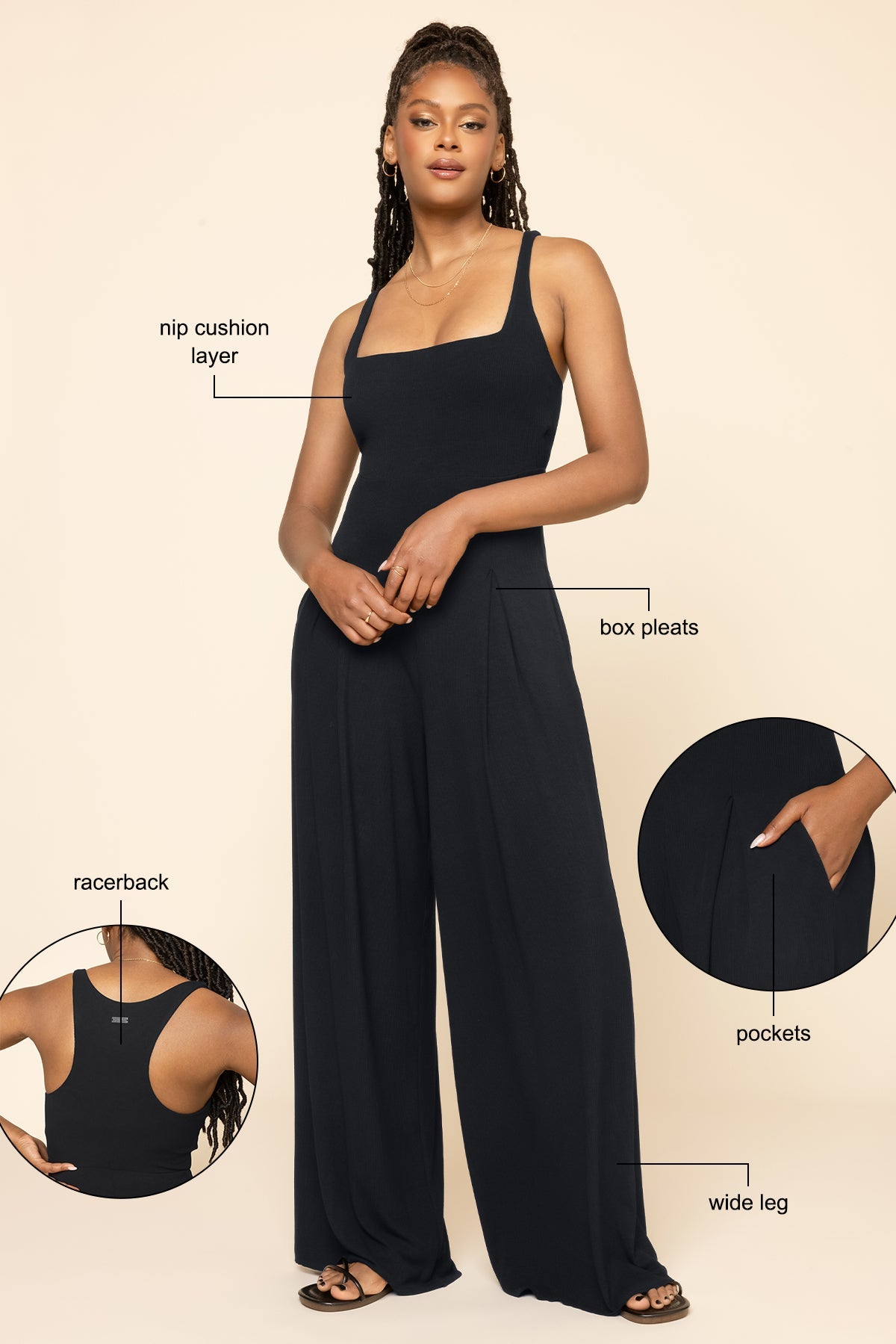 Go With The Flow Jumpsuit - Stormy Weather