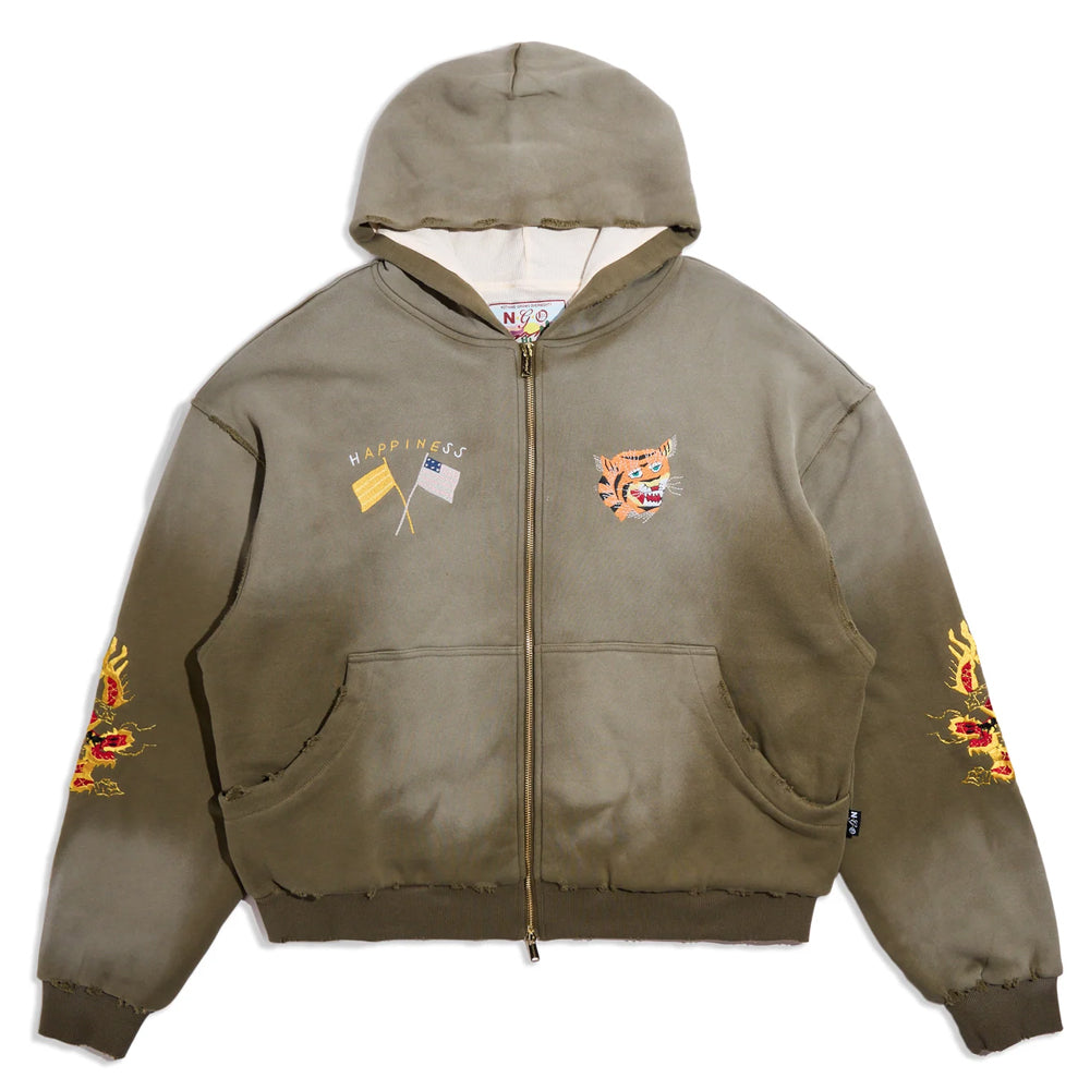 Nothing Grows Overnight Souvenir Zip Hoodie