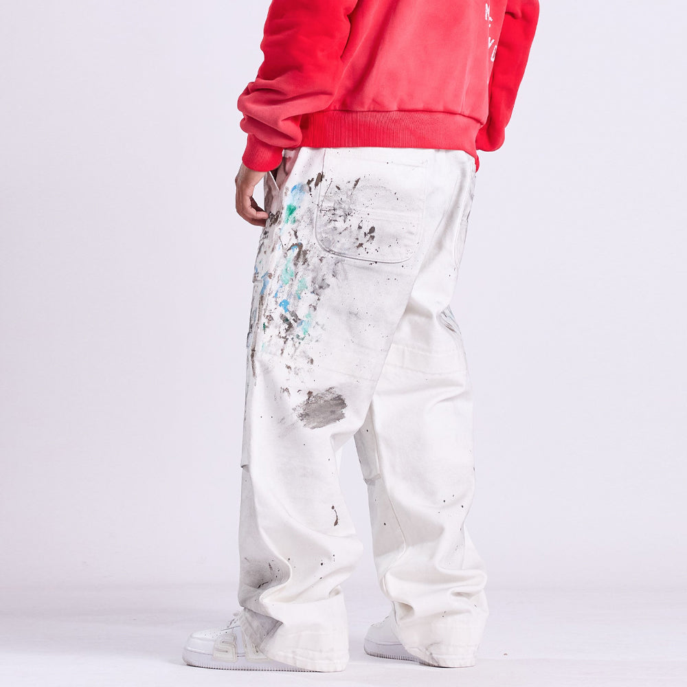 Nothing Grows Overnight Strapped Painter Pants