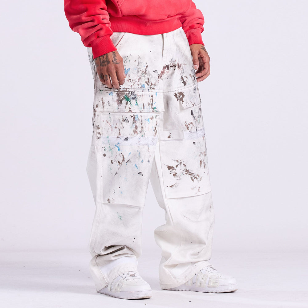 Nothing Grows Overnight Strapped Painter Pants