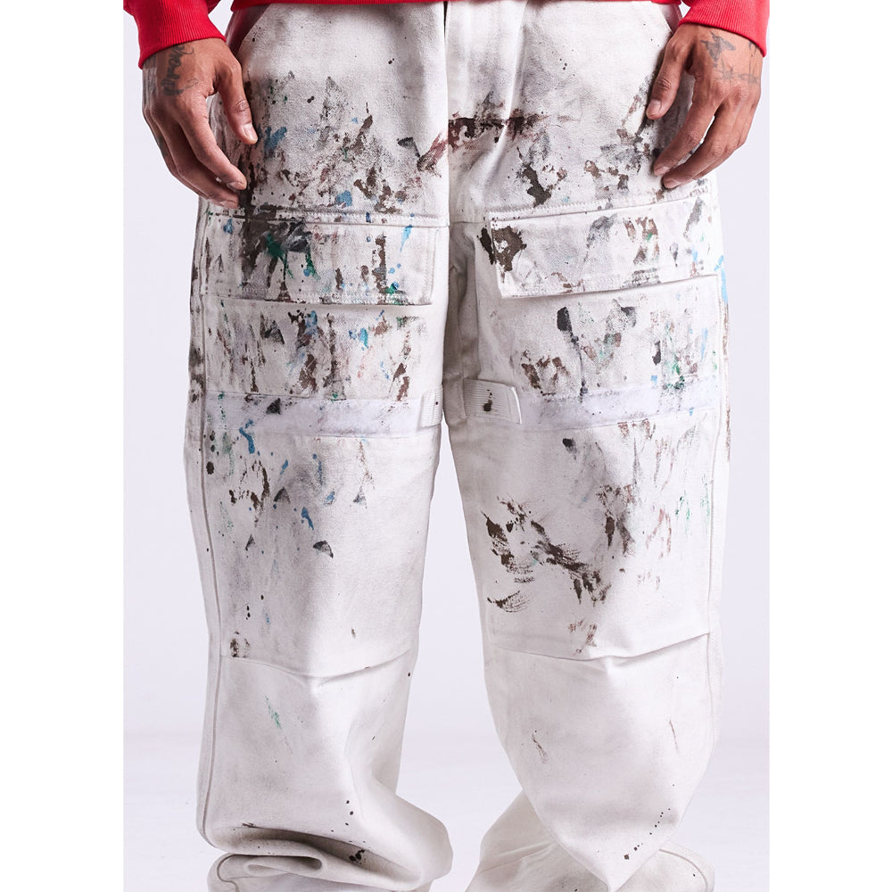 Nothing Grows Overnight Strapped Painter Pants