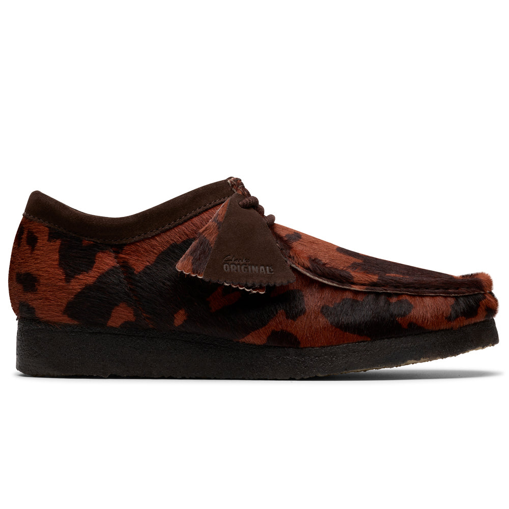 Clarks Wallabee Brown Cow Print