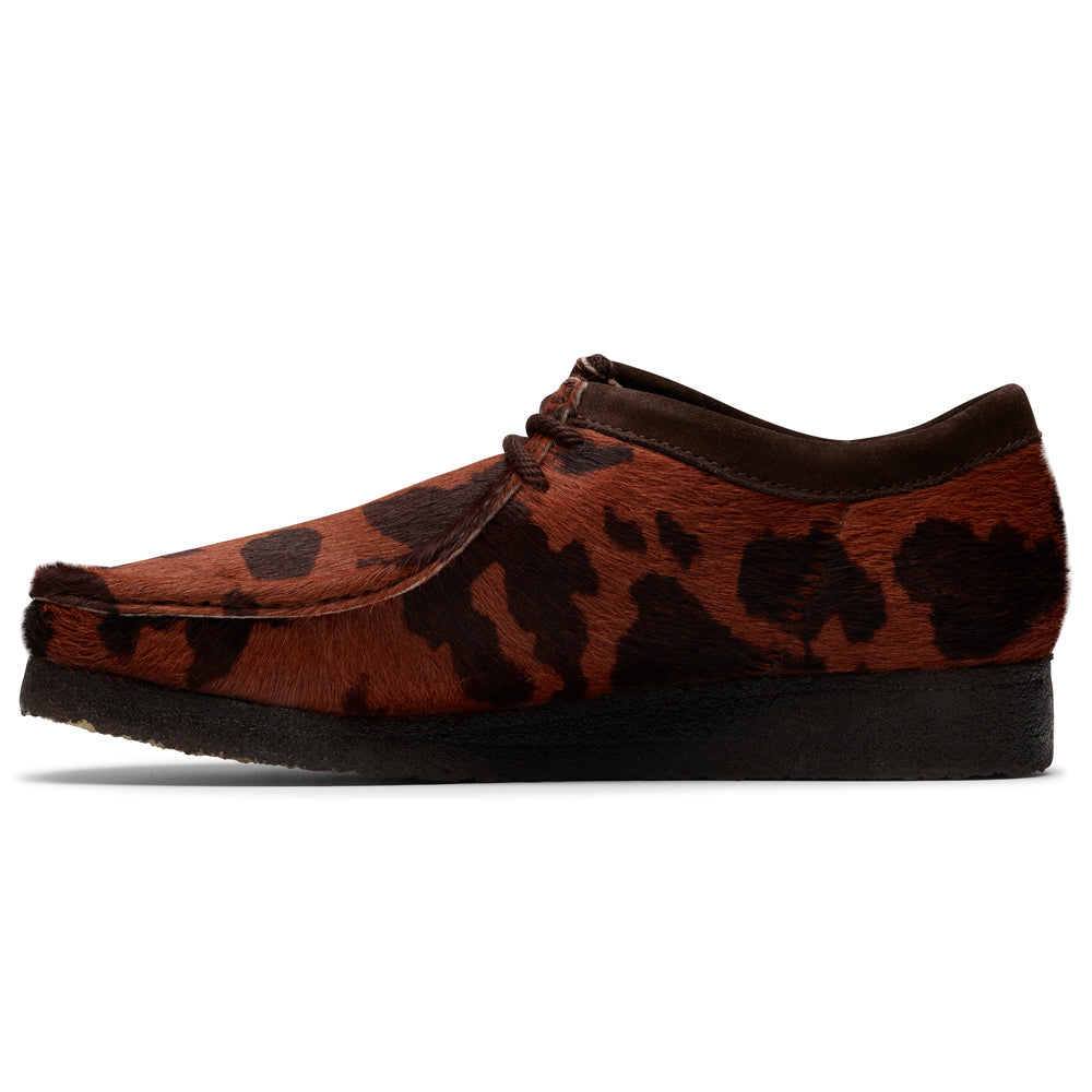 Clarks Wallabee Brown Cow Print