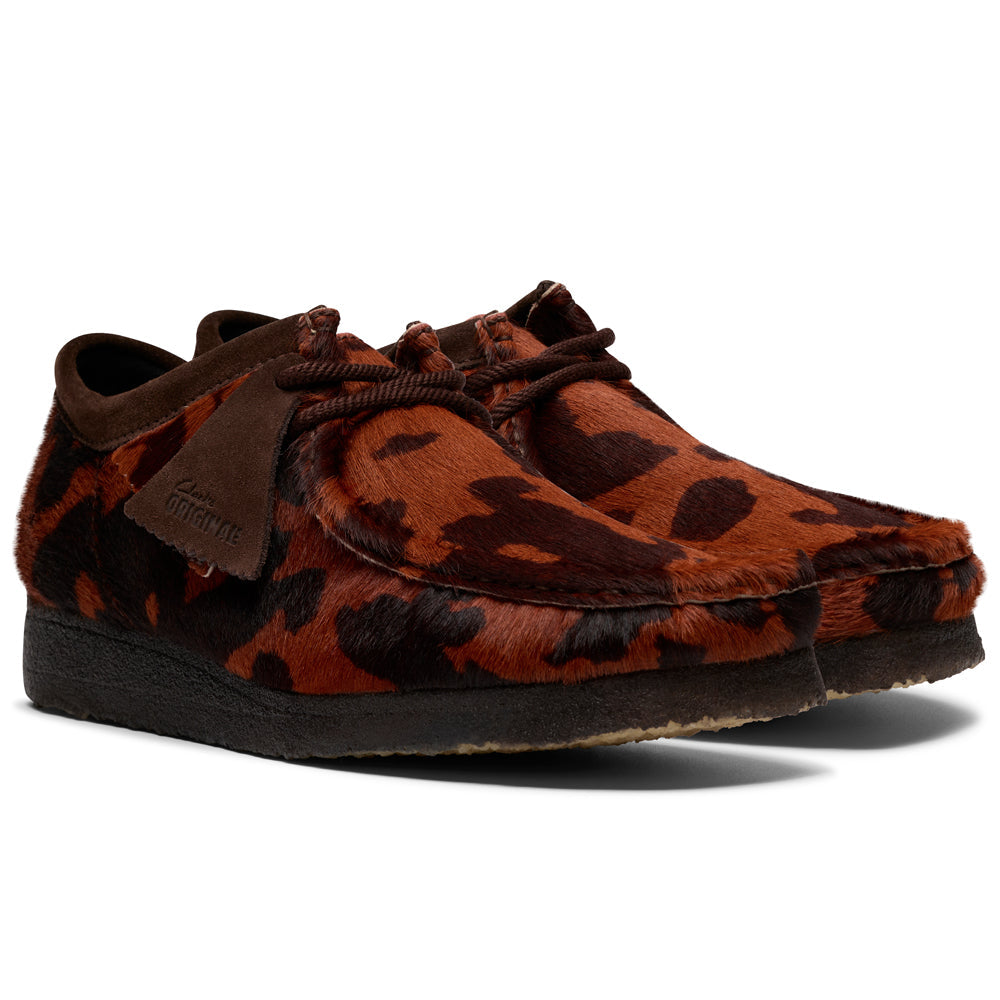 Clarks Wallabee Brown Cow Print