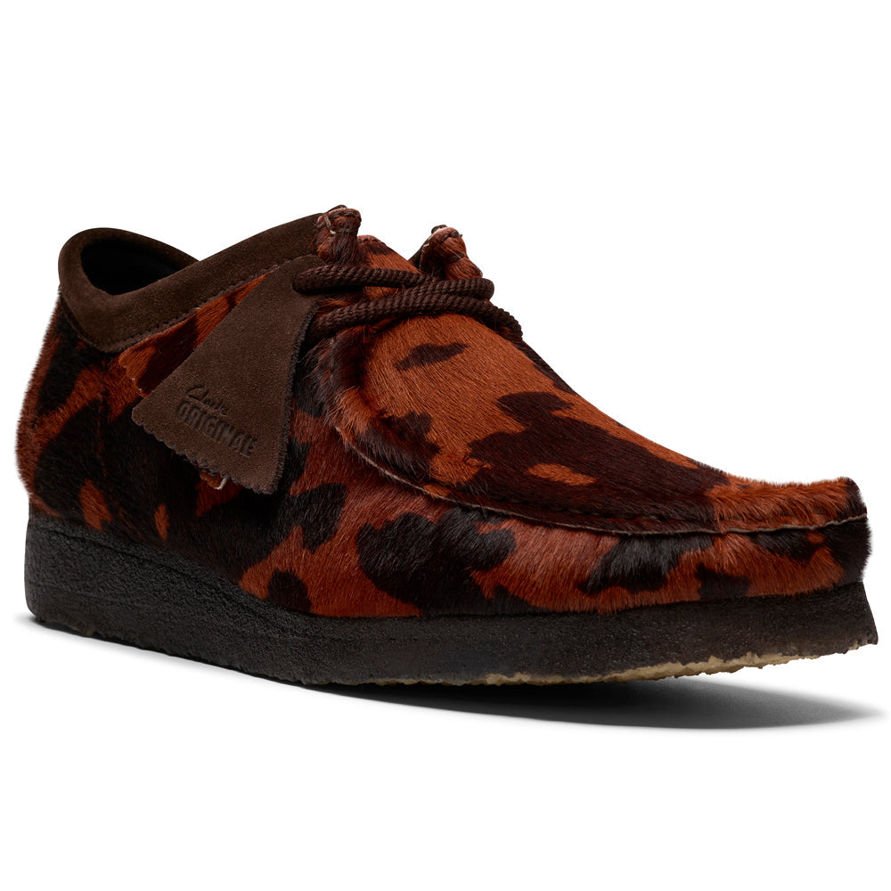Clarks Wallabee Brown Cow Print