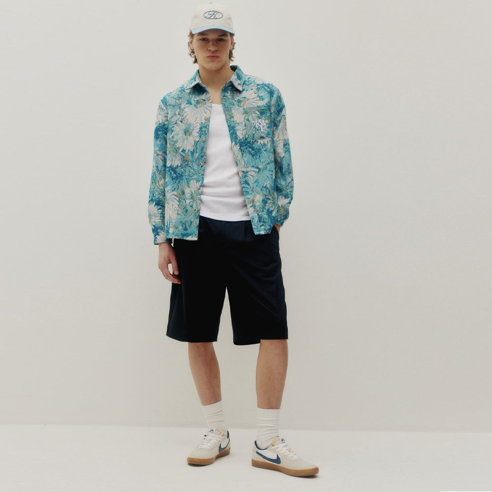 Kuwalla Floral Watercolor Tapestry Shirt