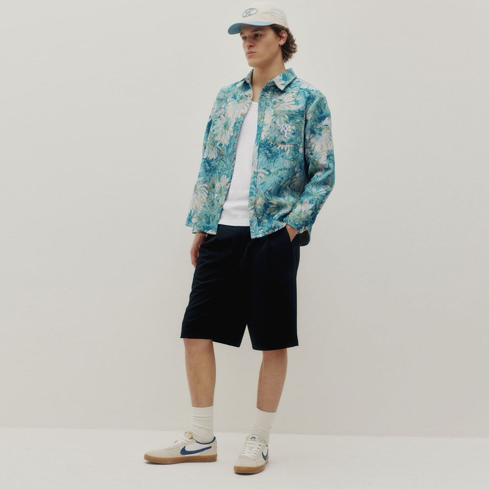 Kuwalla Floral Watercolor Tapestry Shirt