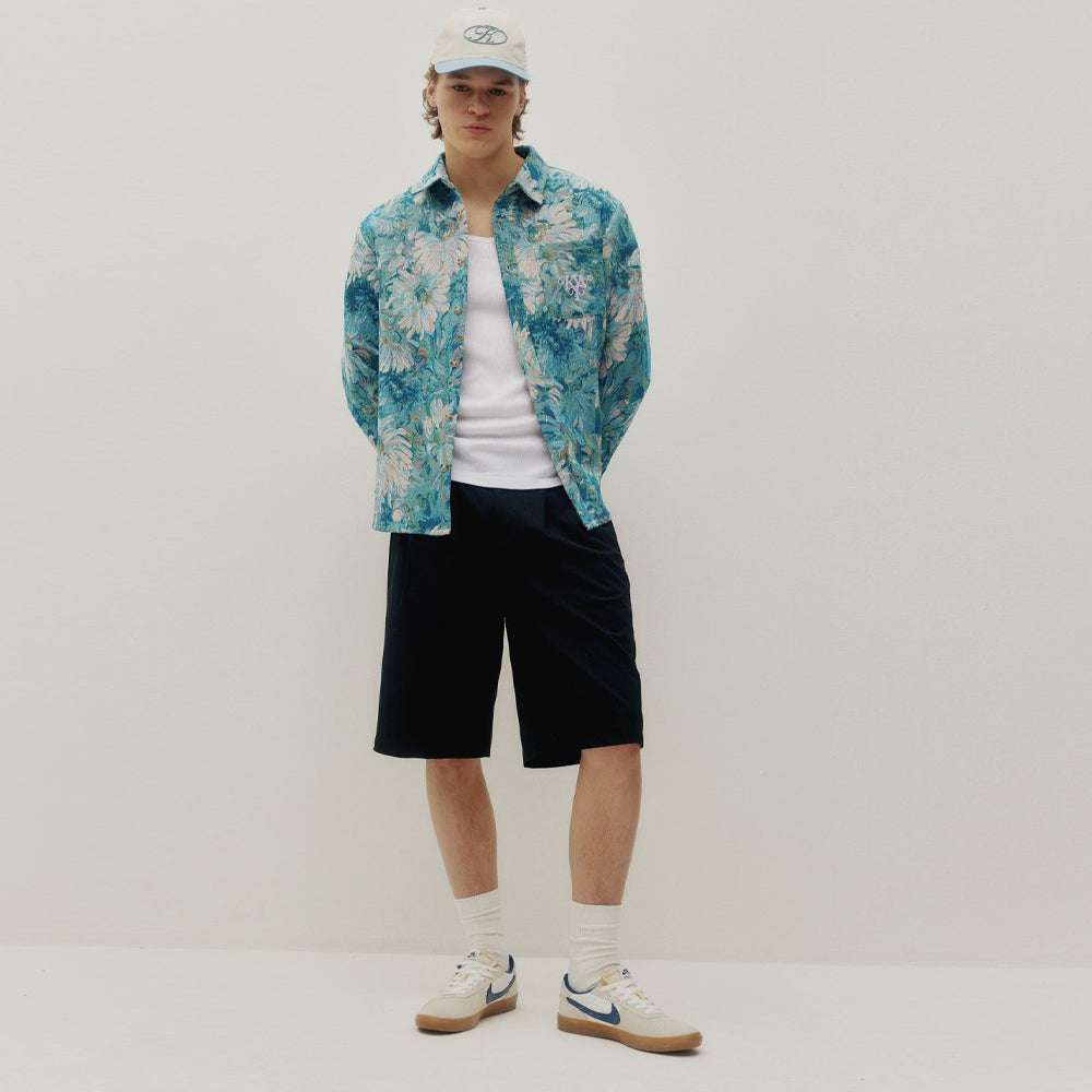 Kuwalla Floral Watercolor Tapestry Shirt