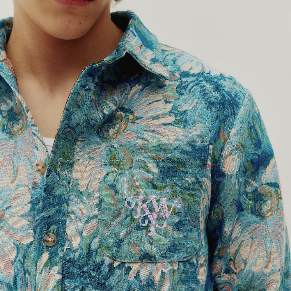 Kuwalla Floral Watercolor Tapestry Shirt