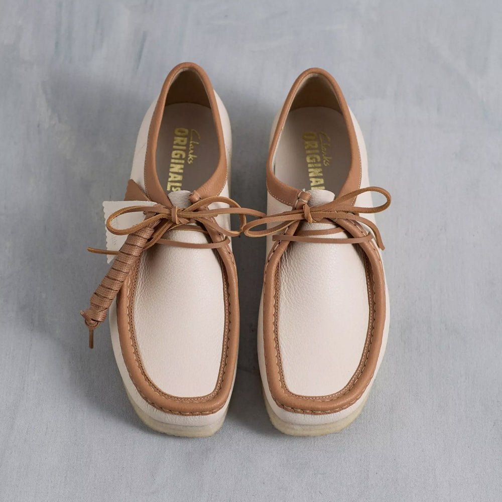 Clarks Wallabee White Combination Leather