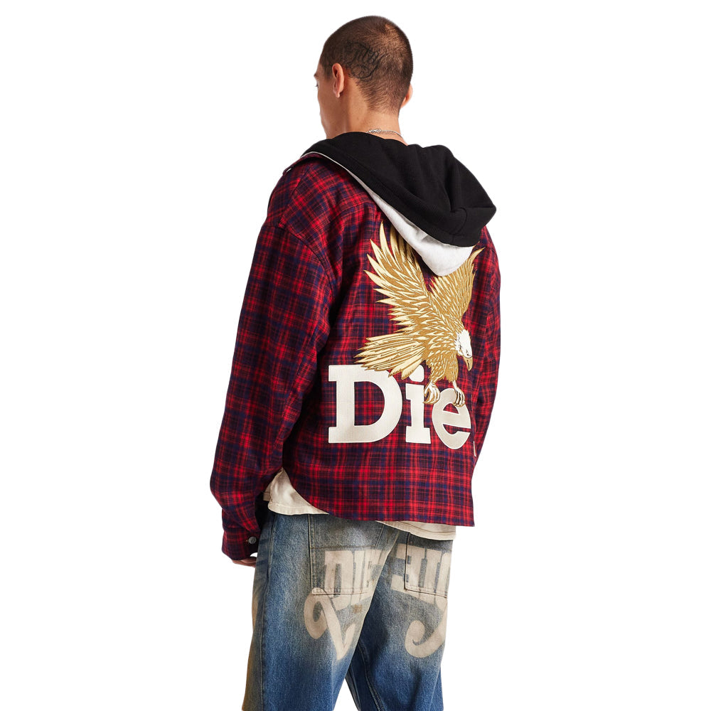 Diet Starts Monday Eagle Hooded Flannel Shirt