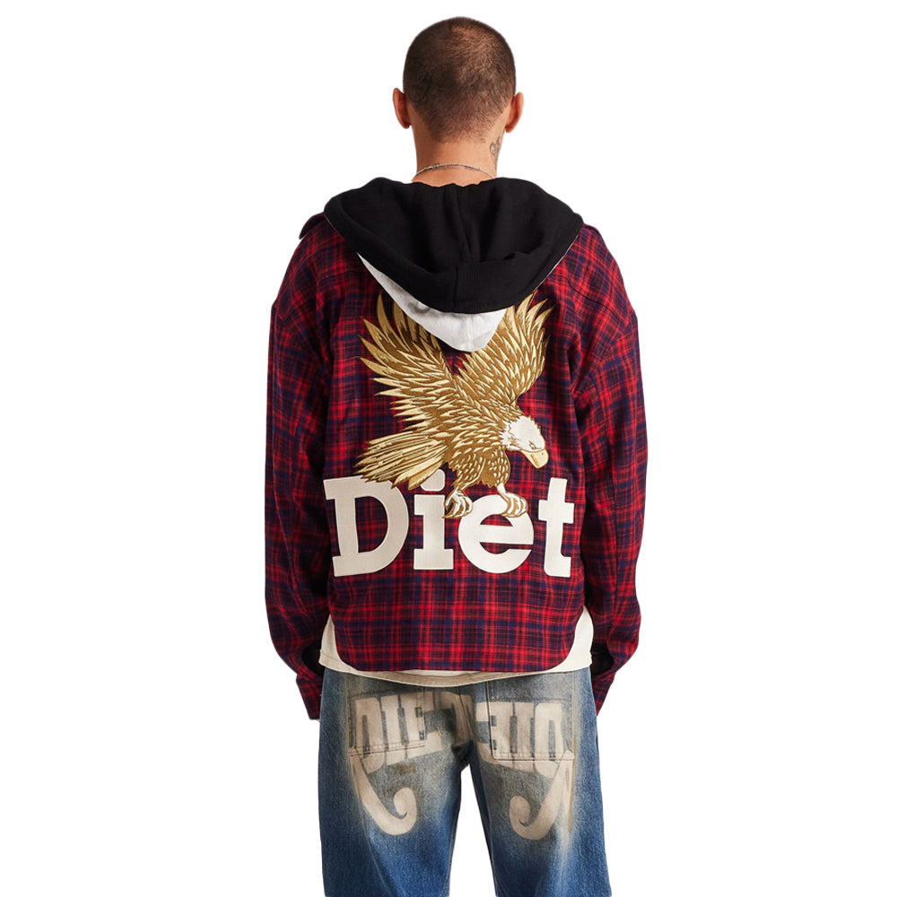 Diet Starts Monday Eagle Hooded Flannel Shirt