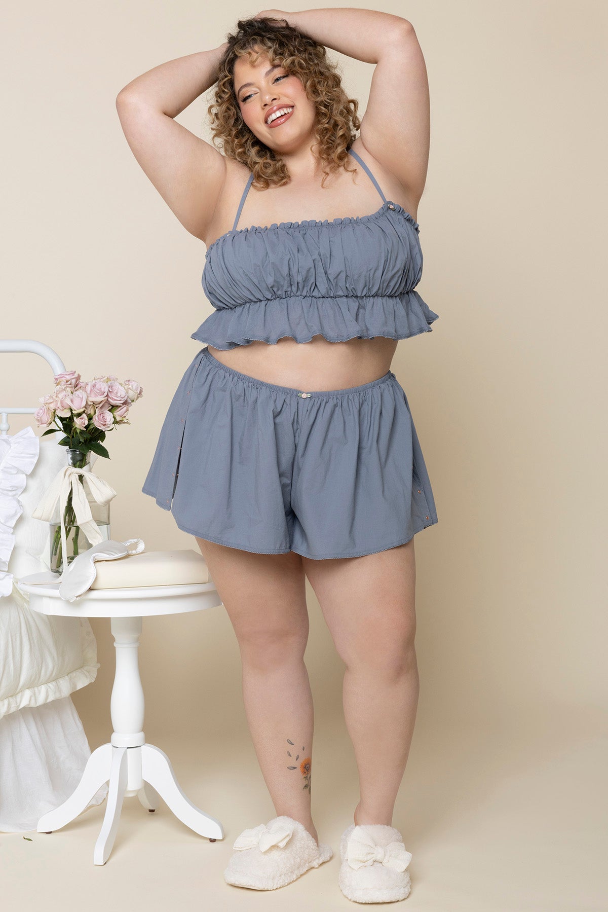 Flutter Cotton Sleep Short - Sleepy Blue